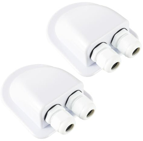 EPLZON IP68 Pannelli Solari Scatola di Giunzione Impermeabile, ABS Pressacavo Doppio Ingresso for Cavi 6-12mm, per Cavi Solari, Roulotte, Barche, Camper(Confezione da 2)