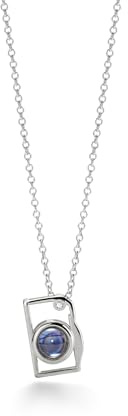 PERIMADE Personalized Picture Projection Necklace Custom Camera Photo Pendant, 925 Sterling Silver Customized Text & Love in 100 Languages Charm Necklace Christmas Friendship Memorial Gift for Women