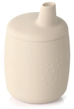 Jané Vaso de Aprendizaje de Silicona, Antiderrame, Fácil Succión, Convertible en Vaso, Libre BPA, Antibacteriano, Beige