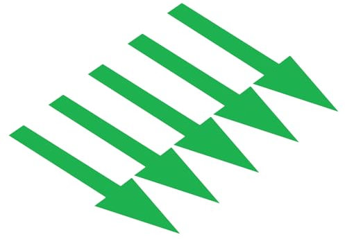PATIKIL 6 Hojas Pegatina de Flecha, 15x3.5cm（L*A) Flecha Adhesiva Etiqueta PVC Codificación Cartel Calcomanía Multiuso Señalización Direccional para Suelo Pared Dirección Caja, Verde