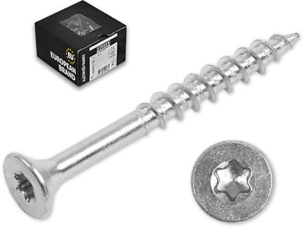 STROXX 200x Holzschrauben 6,0x80mm - Torx Antrieb - Teilgewinde - Senkkopf - Spanplattenschrauben - Korrosionsschutz - verzinkt - selbstschneidend - Universalschraube - Holzbauschraube