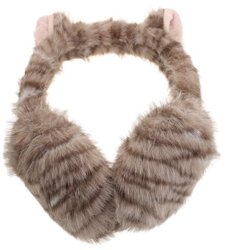 LIFKOME Couvre-Oreilles Pliables En Peluche Pour Enfants Joli Cache-Oreille Marron Clair Pour Filles Et Garçons Chaud En Plein Air
