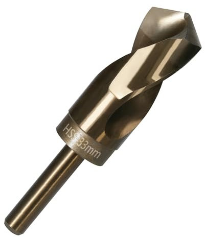 Vearter 33mm Spiralbohrer, HSS M2 Bohrer für Metall mit 12,7 mm Reduziertem Schaft, Schnellwechsel Metallbohrer für edelstahl Stahl, Kupfer, Aluminium, Zinklegierung, Holz und Kunststoff