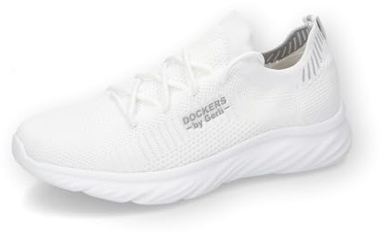 Dockers by Gerli Herren Low-Top Sneaker, Männer Halbschuhe,Turnschuhe,Laufschuhe,schnürschuhe,schnürer,Business,Freizeit,Weiss,44 EU