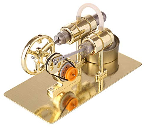 CreativeBlocker Stirlingmotor Bausatz Erwachsen - DIY Mini Metall Stirlingmotor Funktionsfähig mit Alkohollampen Läufts, Heißluft-Dampfmaschinenmodell, Experimentierkasten Wissenschaft Geschenk