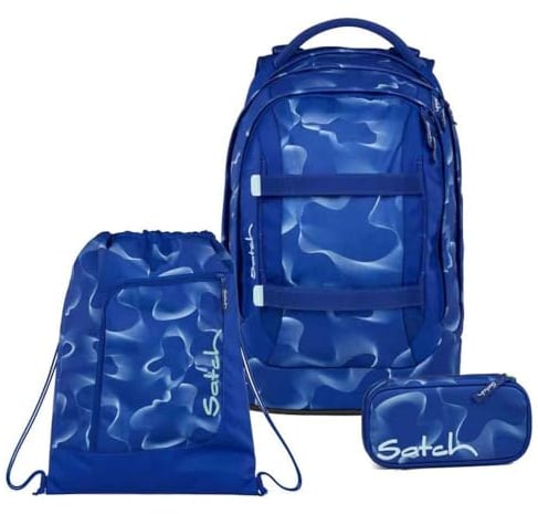 Satch Pack Schulrucksack Set 3tlg. inkl. Schlamperbox und Sportbeutel (Vibrant Blue)
