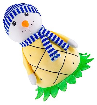 HEMOTON 1 Stück Schneemann-Puppe pummeluff Kuscheltier beschwertes Kuscheltier Weihnachts präsente Weihnachtshandwerkspuppe Puppenspielzeug Hochwertige Daunenbaumwolle Yellow