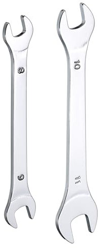 QUARKZMAN 2 Stück Doppel Maulschlüssel Set 8×9/10×11mm Metrisch Schraubenschlüssel Gabelschlüssel Superdünner Kleiner Flachkopf-Schlüssel Spiegelglanz Offener Ringschlüssel für Reparatur