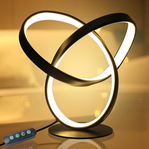 Lampe de table, 3 couleurs, 5 niveaux de luminosité, lampes LED à intensité variable, convient pour les chambres à coucher, les salons, les salles à manger, la lampe de bureau, lampe de chevet