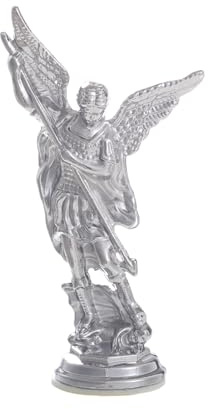 KMIMO Kleine Statue des Heiligen Michael, Arcangel Statue von San Miguel für Auto, Haus, Büro, Tischdekoration, Auto-Armaturenbrett, Sicherheitsgeschenk für Neulinge und