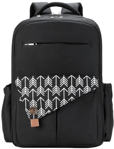 Sac à dos à langer pour femme – Sac de poussette double couche, sac de voyage imperméable de grande capacité avec port de charge USB, organiseur multifonction pour les voyages en plein air et une