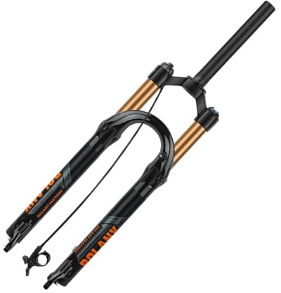 LHHL MTB Forcella Ammortizzata Bici 26 27.5”29 Dritto 1 1/8 forcelle Ammortizzata Corsa 100mm QR 9mm Freno Disco Forcelle Aria con Ammortizzatore Blocco Remoto per AM, XC(Black,26)