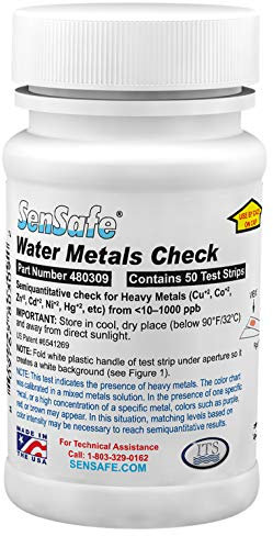 ITS Europe Testset für Wassermetalle für Eisen, Kupfer, Kobalt, Zink, Cadmium, Nickel, Blei, Quecksilber 480309 (50 Teststreifen)