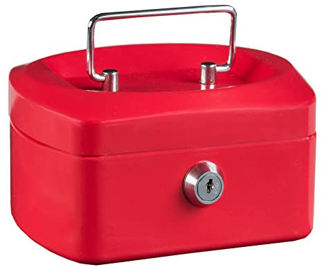 Idena 50026 - Geldkassette 6, Größe 155 x 120 x 90 mm, Farbe Rot, 1 Stück