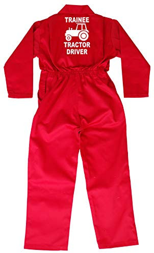 Acce Products Trainee Tractor Driver Baby, Childrens, Kids, Coverall, Boilersuit, Overall - Size - 20-1-2 Years - Red