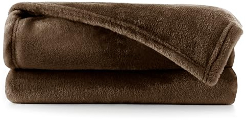 DecoKing Kuscheldecke 220x240 cm braun Decke Microfaser Tagesdecke Mic | Fleece weich sanft kuschelig Schoko Brown Chocolate
