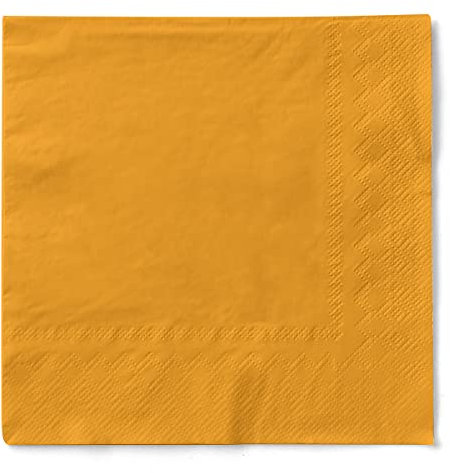 Sovie HOME Serviette in CURRY/ORANGE aus 3-lagigem Tissue, 33 x 33cm, 1/4 Falz, 20 Stück, elegante Papierservietten für Hochzeit, Geburtstag, Party & Feier