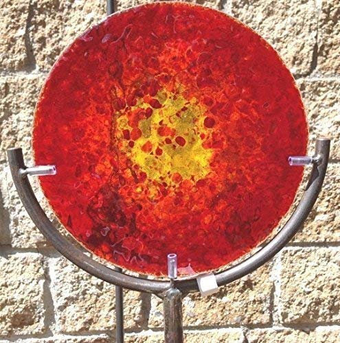 Gartenskulptur Design Sonne aus Glas und Metall