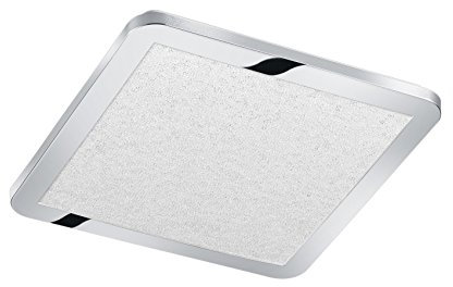 Trio Leuchten 656511806 Cesar A, LED Deckenleuchte, Metall, 18 Watt, Integriert, Chrom, Switch-Dimmer, 30 x 30 x 3 cm