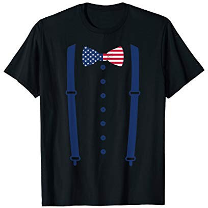 Kummerbund Hosenträger USA Flagge Smoking Kostüm T-Shirt