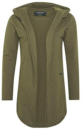 Indicode Herren Brekstad Oversize Sweatjacke mit Kapuze aus Baumwolle | Sweater Männer Dark Olive, XS