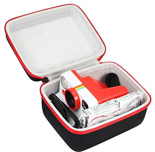 Khanka pour Polaroid Now Gen3,Now+ Gen3,Now Gen2,Now+ Gen2,Now,Now+,I-2,Flip,OneStep+ et OneStep 2–Coque de Rigide pour Appareils Photo Instantanés,Sac de Transport,Étui Uniquement(Fermeture Rouge)