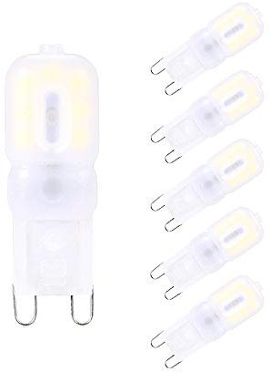 3W G9 LED Lampe, 300 Lumen, 6000K Kaltweiß Kein Flackern LED Leuchtmittel, Nicht Dimmbar, 360 Grad Winkel, AC 220-240V, Ersatz 30W G9 Halogenlampe, 6er Pack