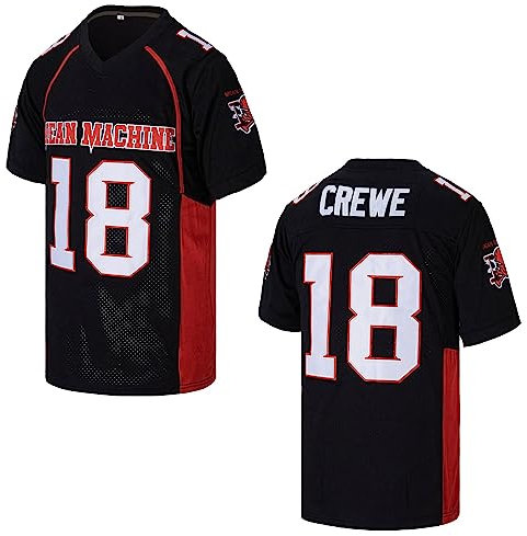 Kekambas Herren #18 Paul Crewe Mean Machine The Longest Yard Movie American Football Jersey Stitched, Schwarz, 3X-Groß