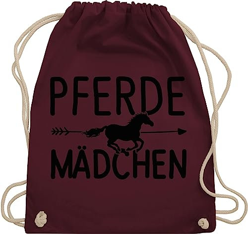 Turnbeutel Rucksack - Taschen - Pferde Mädchen Geschenk - Pferdegeschenke Reiten - Unisize - Bordeauxrot - mit pferden sprüche schrift über geschenke pferdefreund geschenk+für+pferdeliebhaber