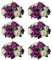 Sziqiqi Künstliche Seidenrosen für Hochzeit, Party, Geburtstag, Jahrestag, Blumenarrangement, Dekorationen, Lila & Weiß, 6 Stück