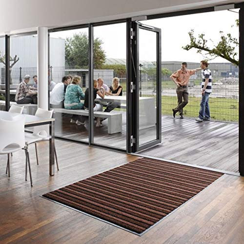 Floordirekt Schmutzschleuse Passage | 3-Faser-Reinigungsflor | HighTech Eingangsmatte | Rutschfester Gummirücken | 3 Farben & viele Größen (200 x 150 cm, Braun)