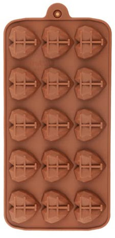 Selecto Bake 1 paquete de molde de postre de silicona de chocolate 15 cavidades 3D molde en forma de corazón de diamante