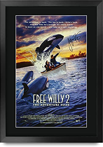 HWC Trading FR A3 Free Willy 2 Movie Poster Jason James Richter Gifts Printed Poster Signed Autogramm Picture for Movie Memorabilia Fans - A3 Framed