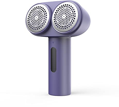 Liphier Rechargeable Fabric Shaver Lint Remover – Portable Double-head Fuzz Shaver Removing Fuzz Pills & Bobbles for Clothes|Toys|Carpets - Purple