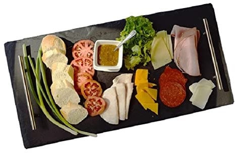 Slate Serving Tray/Platter with Handles for Kitchen Buffet Food Serving (Small Tray)