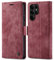 PaceBid Hülle Kompatibel mit Samsung Galaxy S22 Ultra 5G, Retro Luxus Leder Schutzhülle mit Kartenfächer, Magnetisches Flip Handyhülle für Samsung Galaxy S22 Ultra 5G Rot