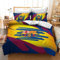 CHAOSE FCB Barcelona Bettbezug Boy Teen 3-teiliges Bettwäsche-Set Blau Lila Grau Bettbezug Mikrofaser Pflegeleicht (Stil 01,135 x 200 cm)