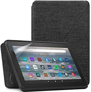 Fire 7-Tablet (16 GB, schwarz,ohne Werbung) + Tablet-Stoffhülle (schwarz) + transparente NuPro Displayschutzfolie (Doppelpack)