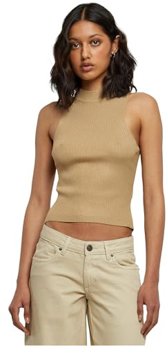 Urban Classics Damen Ladies Short Rib Knit Turtleneck Top