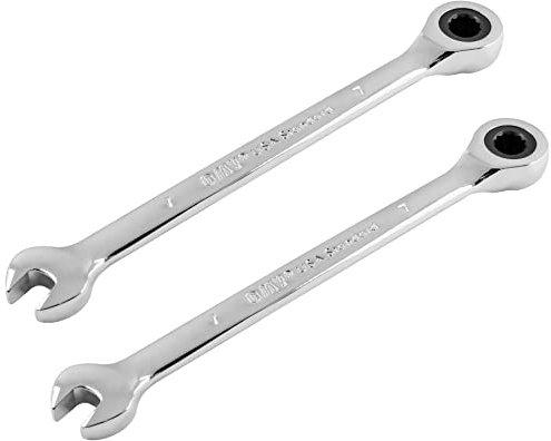 PHITUODA 7 mm & 12PT Ratschen-Ringmaulschlüssel, 5° Bewegung und 72 Zähne, metrischer Ratschenschlüssel, 2 Stück