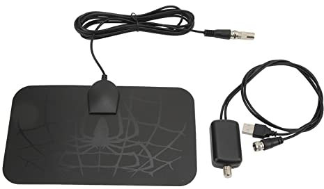 Kj-034 Antena de TV Digital HD Amplificada para Interiores - Amplificador de Señal 25Dbi 4K de Alta Sensibilidad, 980 Millas de Alcance, Compatible Con Smart TV