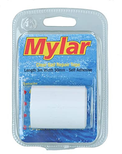 Nastro di riparazione per vele in mylar kevlar, larghezza 50 mm, rotolo da 3 m, per finestre trasparenti