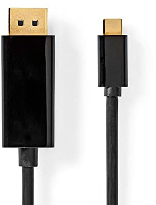 NEDIS USB-C™ to DisplayPort Adapter Cable, 2.0m - Mirrors Your Screen from USB-C™ to DisplayPort, Suitable for Notebooks - Supports 4K@60Hz and 3D