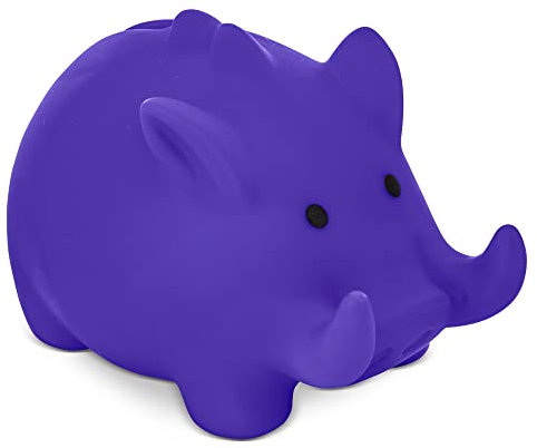 Sparschwein aus PVC mit weichem Körper in lebendigen Farben, originelle Spardose für Kinder, mit Deckel, leicht und robust, Blau