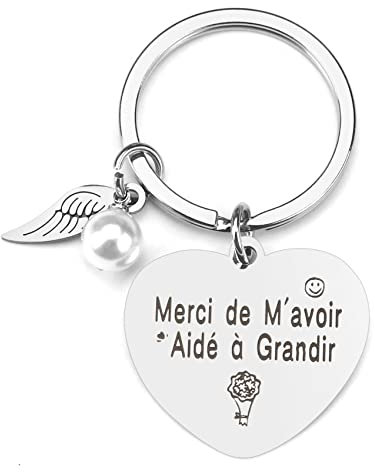 RGHSZ Merci Maitresse Cadeau,Cadeau Maitresse D'école,Cadeau Maitresse,Cadeau Merci,Cadeau Maitre D'école,Cadeau Maitresse D'école Fin D'année,Porte Clef Maitresse,Merci De M'avoir Aidé à Grandir