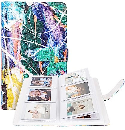 HIYQIN Mini-Fotoalbum mit 96 Taschen Kompatibel mit 3 Zoll Fuji film Instant Mini 12 11 9 8 70 90 Sofortbildfilm, Polaroid Snap PIC-300 - Farbgraffiti
