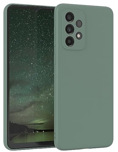EAZY CASE - Silikonhülle für Galaxy A33 5G Hülle Silikon Case Dunkelgrün weich stoßfeste Handyhülle Schutzhülle mit Kameraschutz Dünn Premium Schutz Cover TPU Phone Bumper in Mitternacht Grün Matt