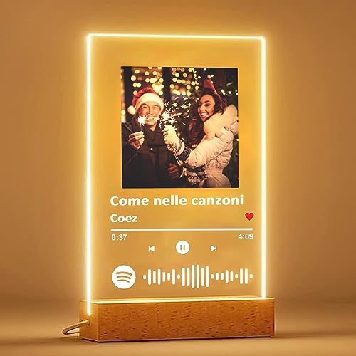Placa de música personalizada con la canción de tu cantante favorita, placa personalizada con tu foto, día de San Valentín, regalo de cumpleaños para novio y novia