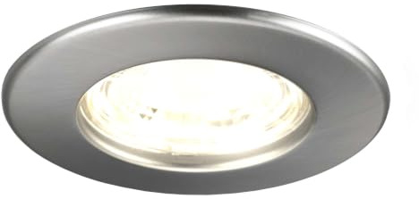 Ledvion LED Einbaustrahler 5W Warmweiss wasserdicht IP65 | Einbaumass Ø84mm; Wasserfest fuer Bad Dusche und feuchte Innenbereiche; Integrierte LED Lichtquelle enthalten