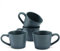Navaris Tasse a cafe - Lot 4x tasse a the 350 ml en grès diamètre 10 cm avec poignée - Mug avec design tissé texturé pour café thé chocolat chaud boisson petit-déjeuner